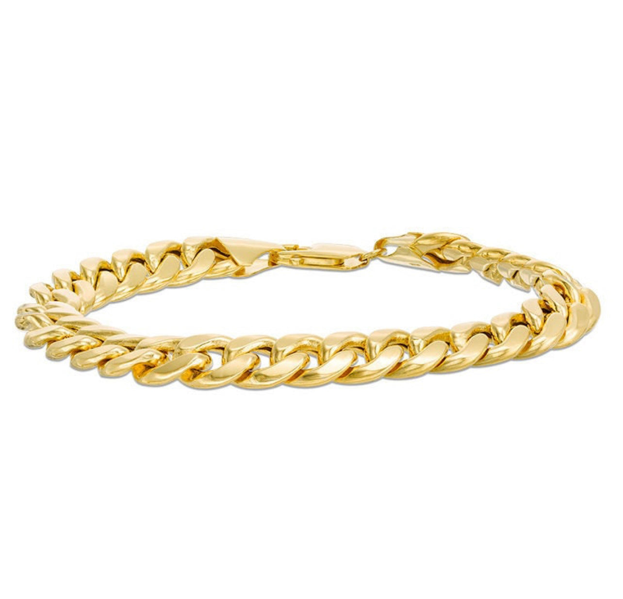 Cuban 14K Yellow Gold Bracelet - Real Italian Unisex Link Bracelet