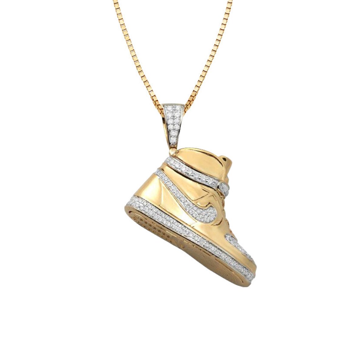 alabanza Inesperado descuento Yellow Gold Real Diamond Nike Shoe Pendant - Diamond Shoe Pendant - Re –  IROLD